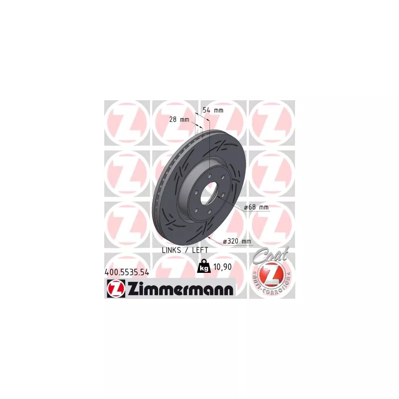 Jeu de 2 disques de frein avant ZIMMERMANN 400.5535.54