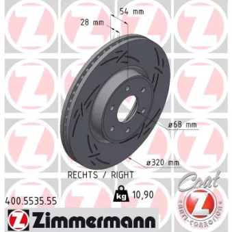 Jeu de 2 disques de frein avant ZIMMERMANN 400.5535.55