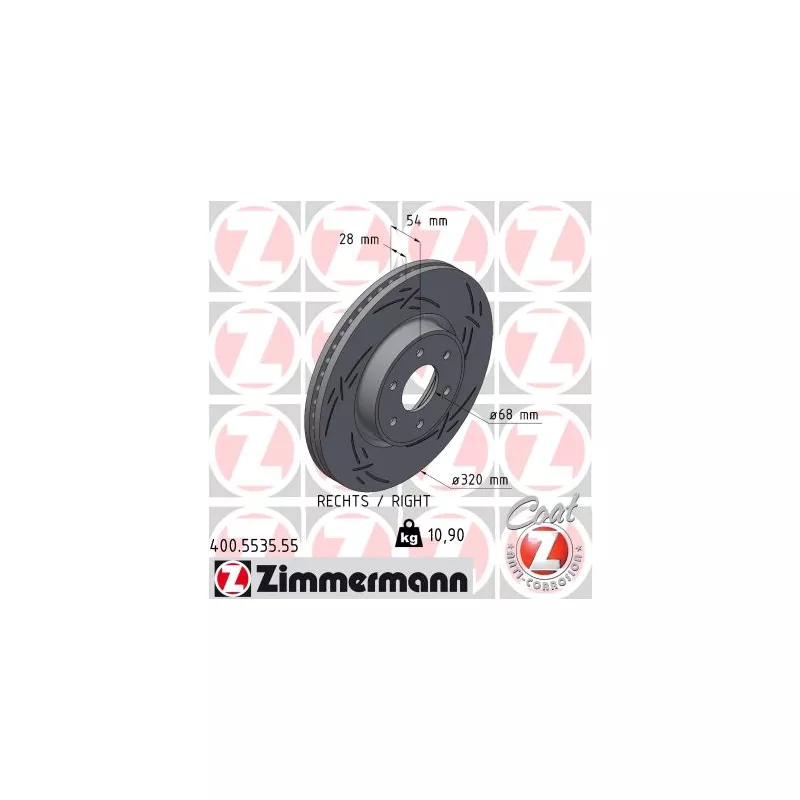 Jeu de 2 disques de frein avant ZIMMERMANN 400.5535.55