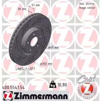 Disque de frein arrière gauche ZIMMERMANN 400.5541.54