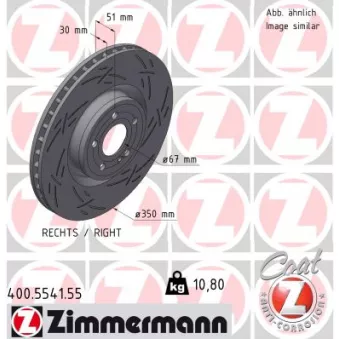 Disque de frein arrière droit ZIMMERMANN 400.5541.55