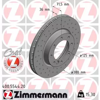 Jeu de 2 disques de frein avant ZIMMERMANN 400.5544.20