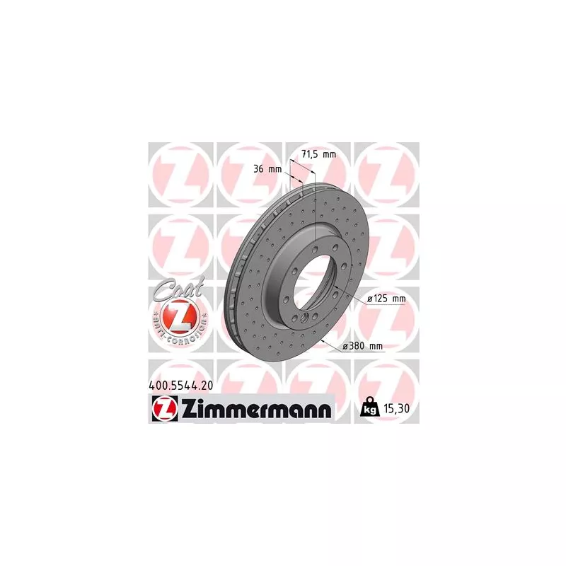 Jeu de 2 disques de frein avant ZIMMERMANN 400.5544.20