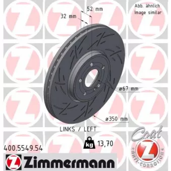 Disque de frein arrière gauche ZIMMERMANN 400.5549.54