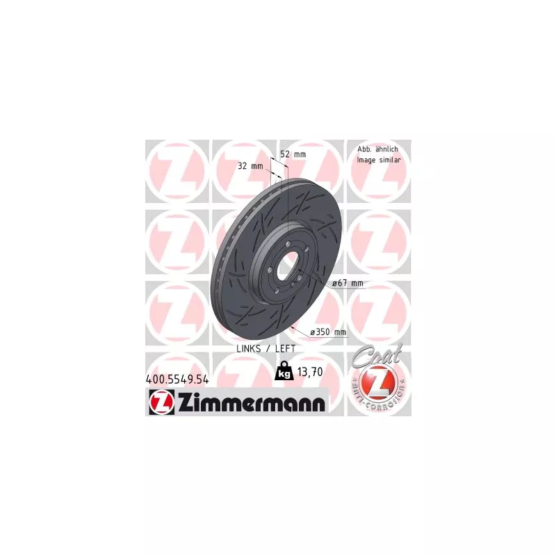 Disque de frein arrière gauche ZIMMERMANN 400.5549.54