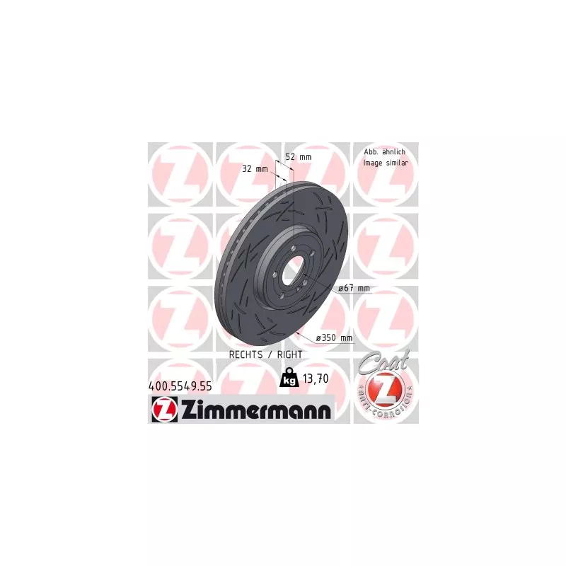 Disque de frein arrière droit ZIMMERMANN 400.5549.55