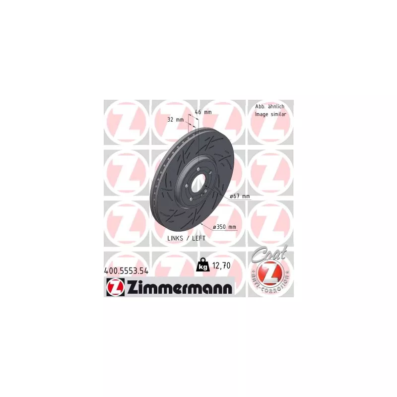 Disque de frein arrière gauche ZIMMERMANN 400.5553.54