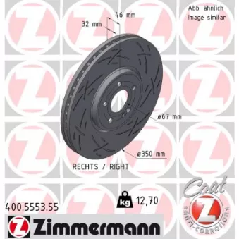 Disque de frein arrière droit ZIMMERMANN 400.5553.55