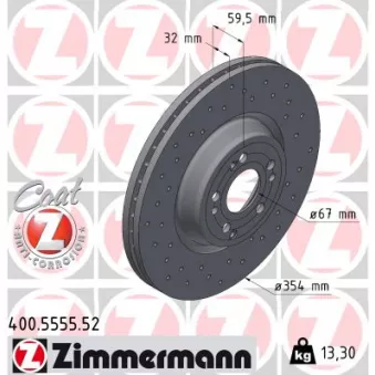 Jeu de 2 disques de frein avant ZIMMERMANN 400.5555.52