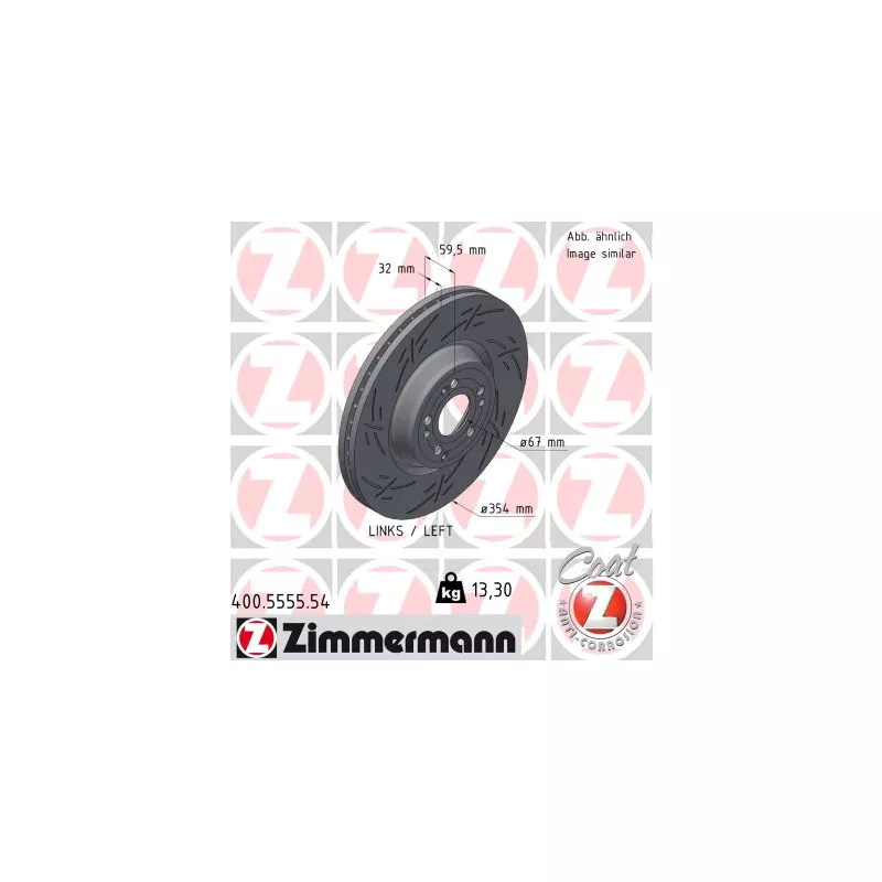 Disque de frein arrière gauche ZIMMERMANN 400.5555.54