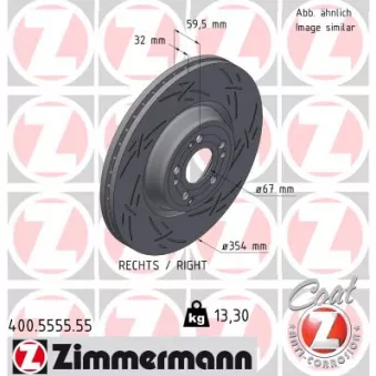 Disque de frein arrière droit ZIMMERMANN 400.5555.55