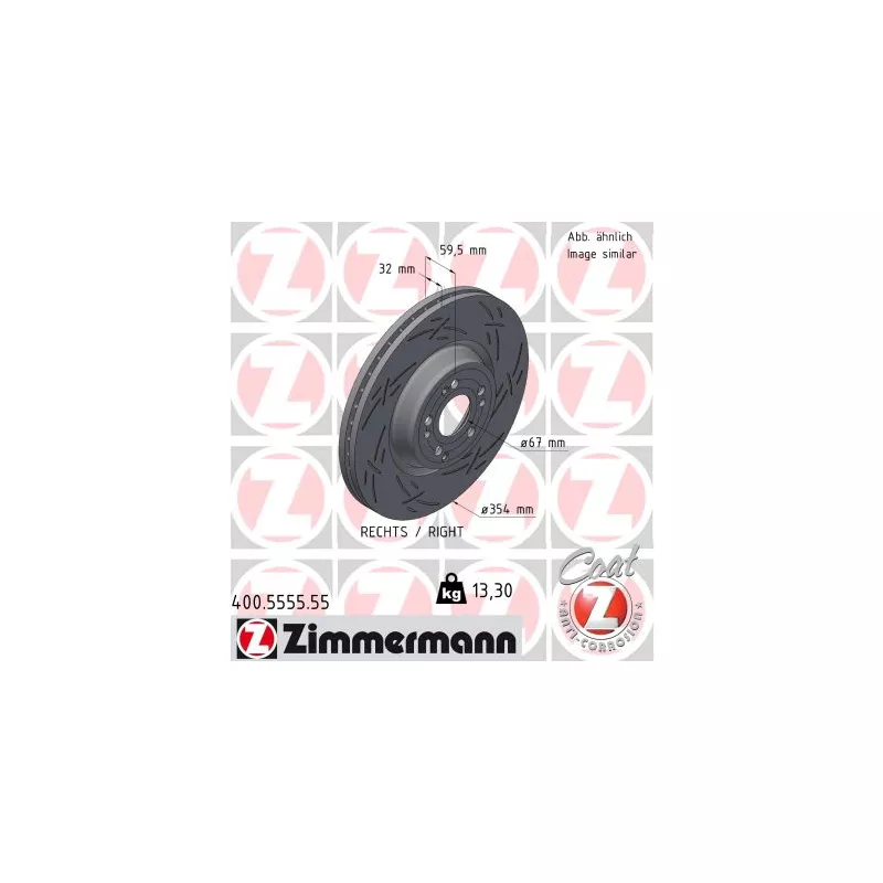 Disque de frein arrière droit ZIMMERMANN 400.5555.55