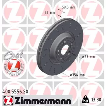 Jeu de 2 disques de frein arrière ZIMMERMANN 400.5556.20