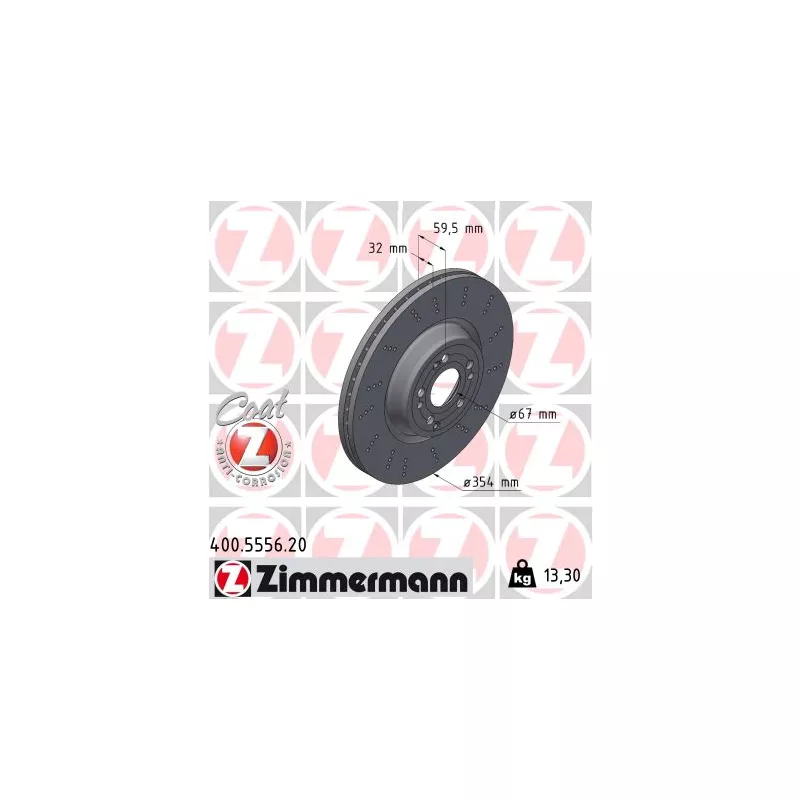 Jeu de 2 disques de frein arrière ZIMMERMANN 400.5556.20
