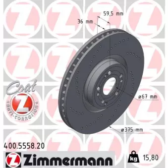 Jeu de 2 disques de frein avant ZIMMERMANN 400.5558.20