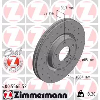 Jeu de 2 disques de frein avant ZIMMERMANN 400.5566.52