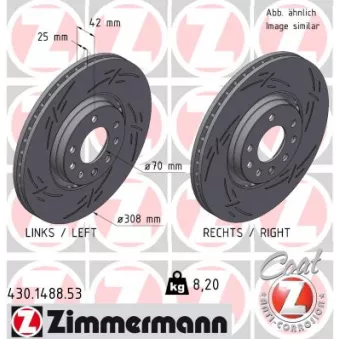 Jeu de 2 disques de frein avant ZIMMERMANN 430.1488.53