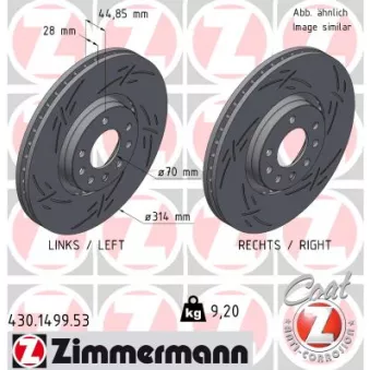 Jeu de 2 disques de frein avant ZIMMERMANN 430.1499.53