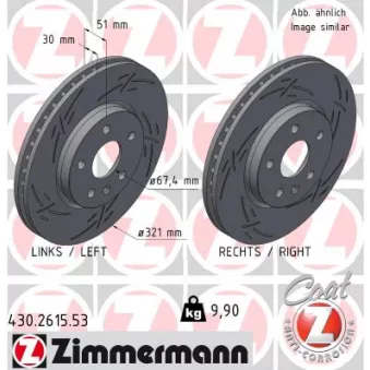 Jeu de 2 disques de frein avant ZIMMERMANN 430.2615.53