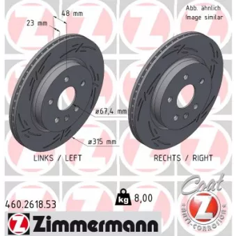 Jeu de 2 disques de frein arrière ZIMMERMANN 430.2618.53