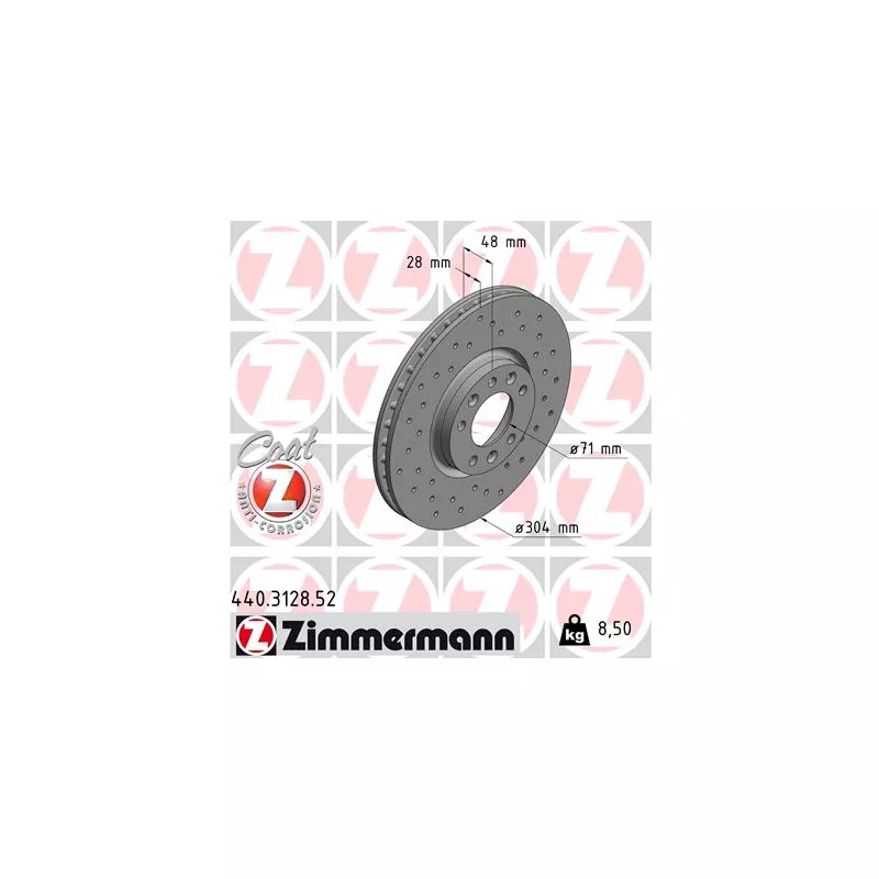 Jeu de 2 disques de frein avant ZIMMERMANN 440.3128.52