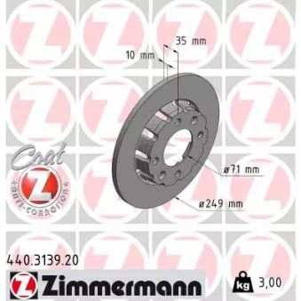 Jeu de 2 disques de frein arrière ZIMMERMANN 440.3139.20