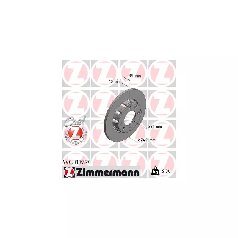 Jeu de 2 disques de frein arrière ZIMMERMANN 440.3139.20