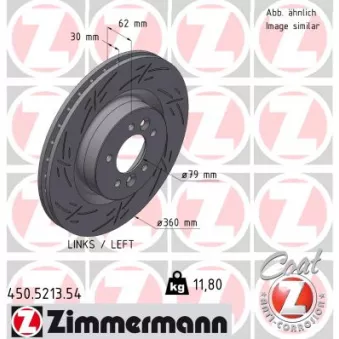 Disque de frein arrière gauche ZIMMERMANN 450.5213.54