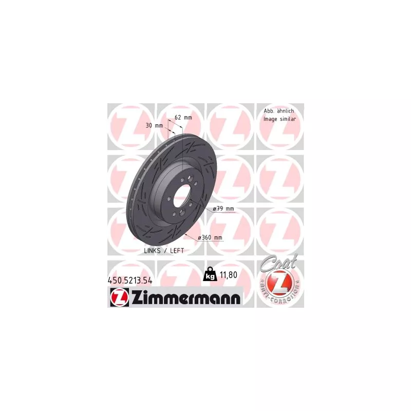 Disque de frein arrière gauche ZIMMERMANN 450.5213.54