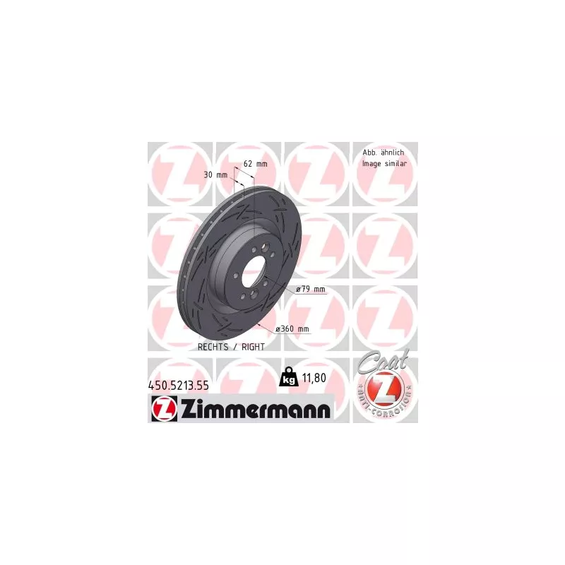 Disque de frein arrière droit ZIMMERMANN 450.5213.55