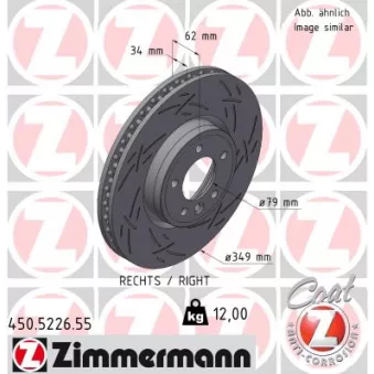 Disque de frein arrière droit ZIMMERMANN 450.5226.55