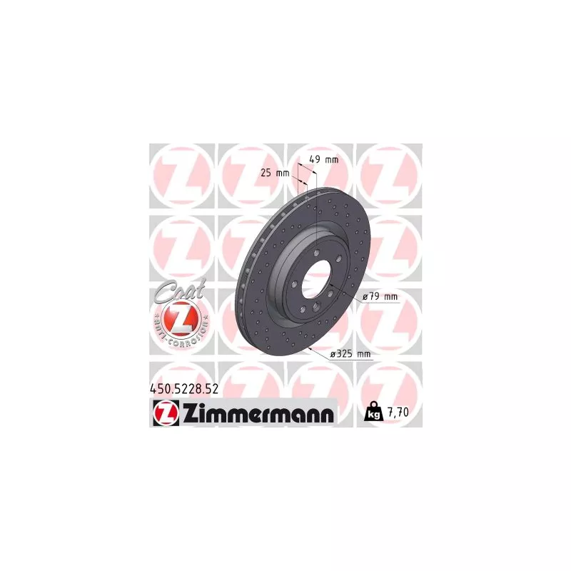 Jeu de 2 disques de frein arrière ZIMMERMANN 450.5228.52