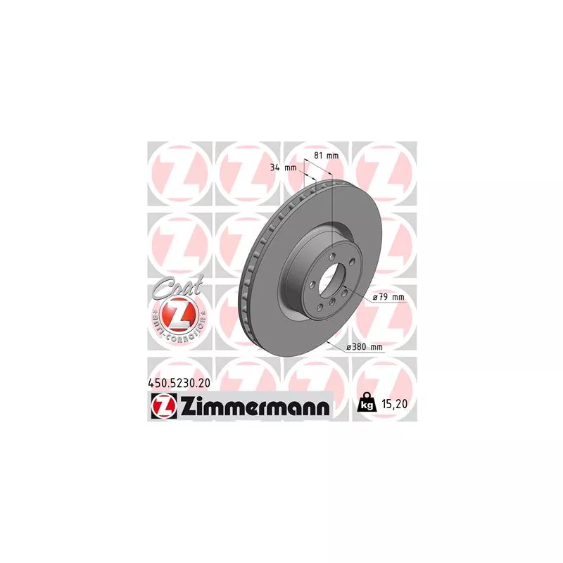 Jeu de 2 disques de frein avant ZIMMERMANN 450.5230.20
