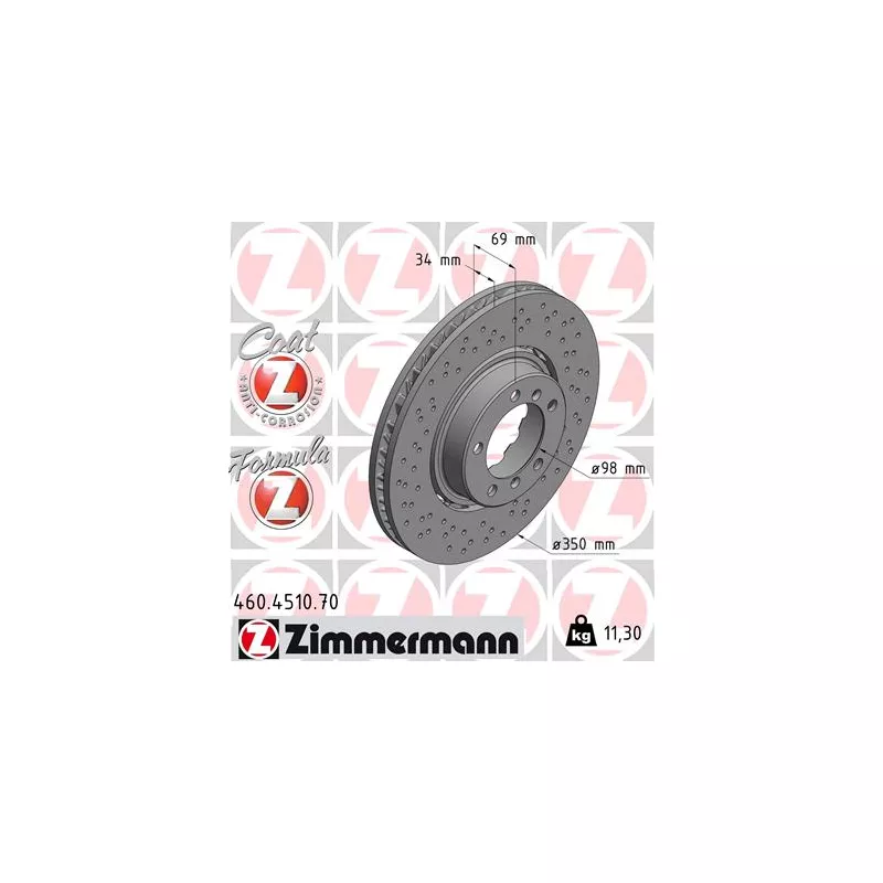 Disque de frein arrière gauche ZIMMERMANN 460.4510.70