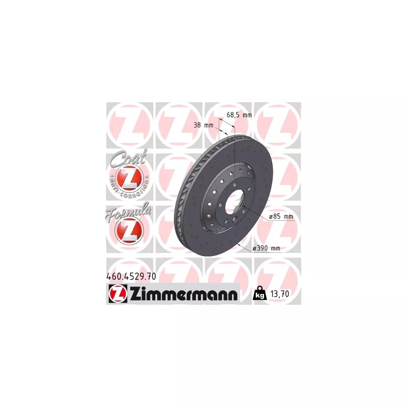 Disque de frein arrière droit ZIMMERMANN 460.4529.70