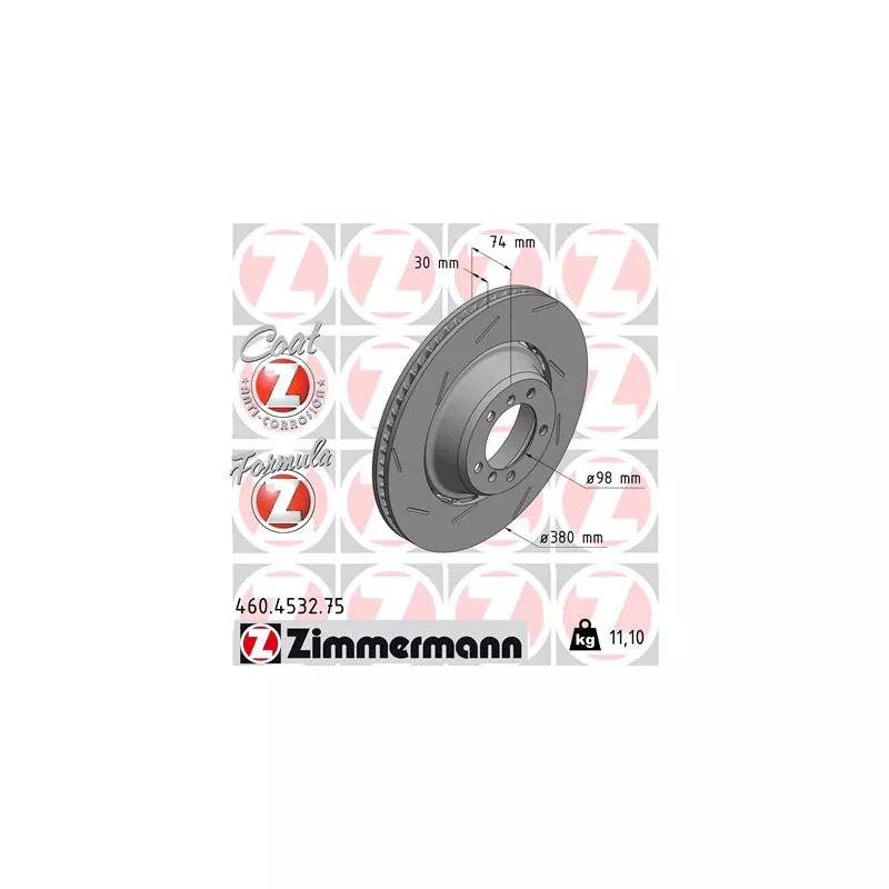 Disque de frein arrière gauche ZIMMERMANN 460.4532.75