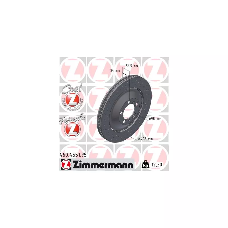 Disque de frein arrière gauche ZIMMERMANN 460.4551.75