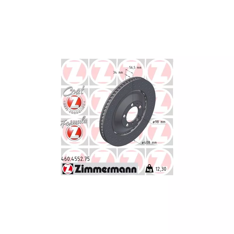 Disque de frein arrière droit ZIMMERMANN 460.4552.75