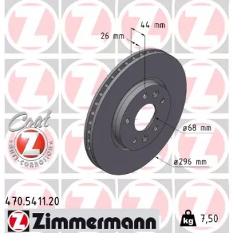 Jeu de 2 disques de frein avant ZIMMERMANN 470.5411.20
