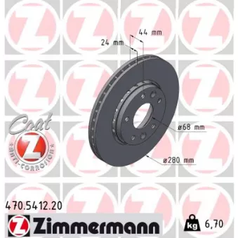 Jeu de 2 disques de frein avant ZIMMERMANN 470.5412.20