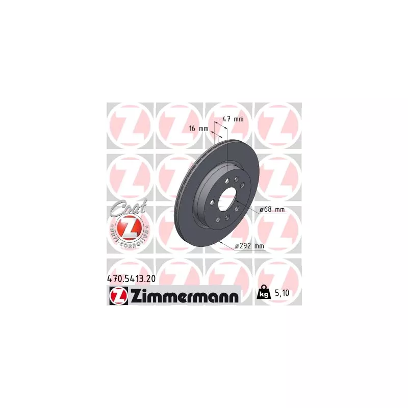 Jeu de 2 disques de frein arrière ZIMMERMANN 470.5413.20