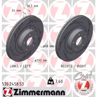 Jeu de 2 disques de frein avant ZIMMERMANN 530.2458.53