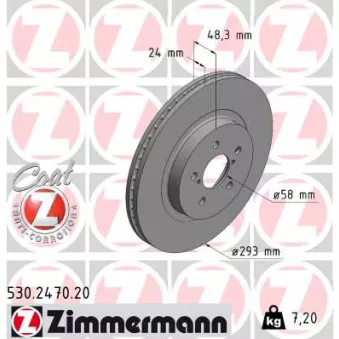 Jeu de 2 disques de frein avant ZIMMERMANN 530.2470.20
