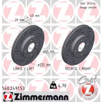 Jeu de 2 disques de frein avant ZIMMERMANN 540.2491.53