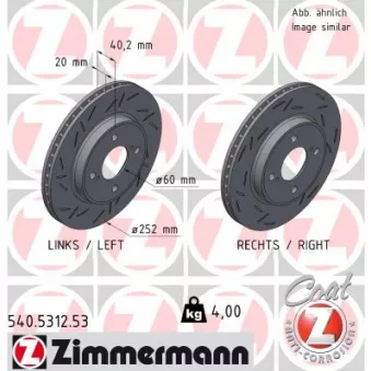 Jeu de 2 disques de frein avant ZIMMERMANN 540.5312.53
