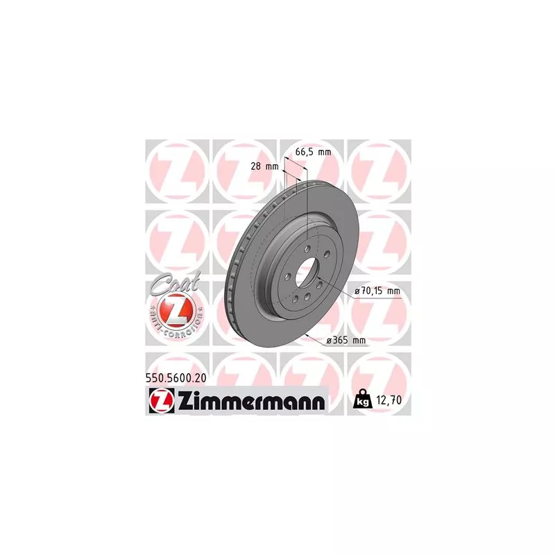 Jeu de 2 disques de frein arrière ZIMMERMANN 550.5600.20