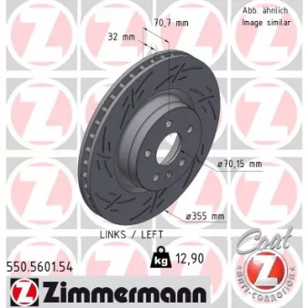 Disque de frein arrière gauche ZIMMERMANN 550.5601.54