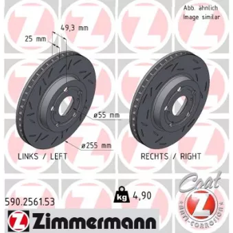 Jeu de 2 disques de frein avant ZIMMERMANN 590.2561.53