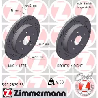 Jeu de 2 disques de frein arrière ZIMMERMANN 590.2829.53