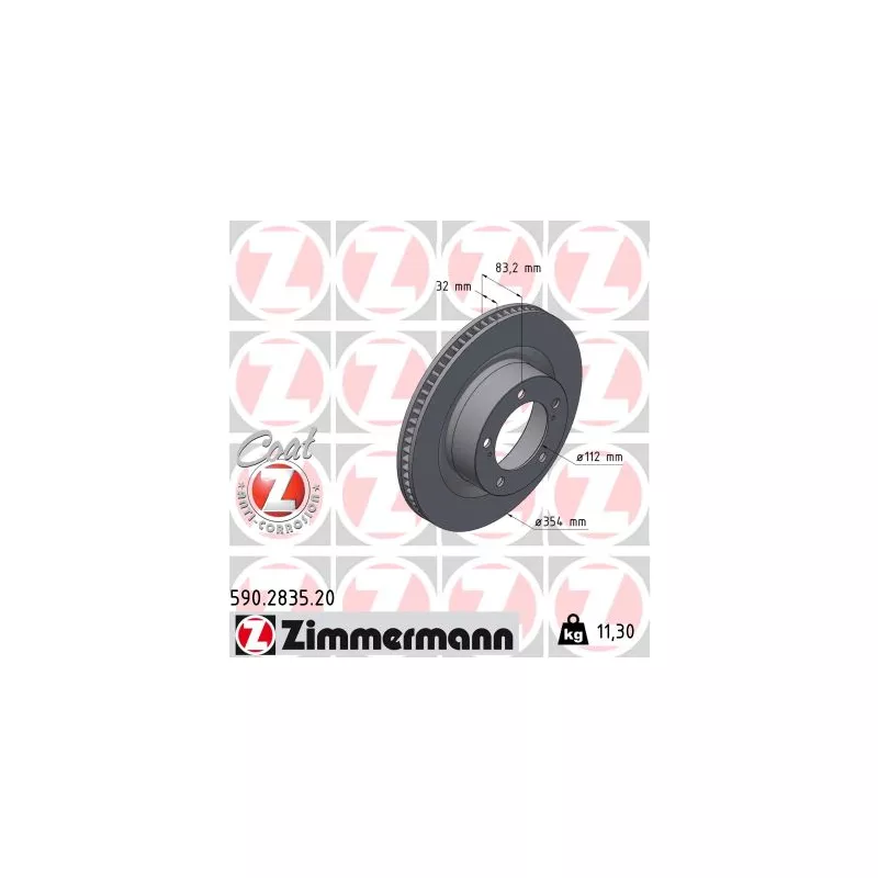 Jeu de 2 disques de frein avant ZIMMERMANN 590.2835.20
